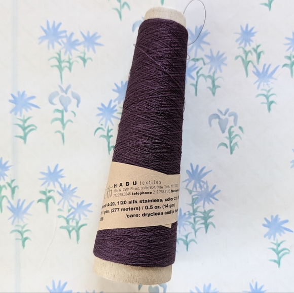 Habu Textiles A-20 Silk Stainless Steel Yarn NEW Color 21 Violet Lace Weight DIY - Picture 1 of 3